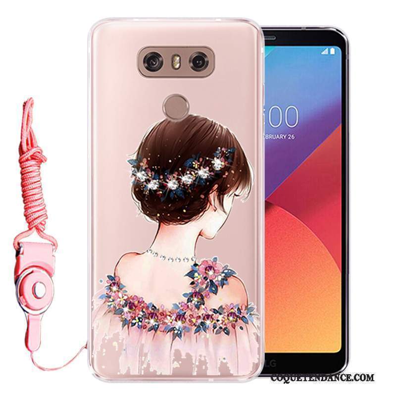 Lg G6 Coque Incassable Strass Fluide Doux Rose Tout Compris