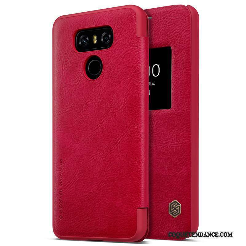 Lg G6 Coque Étui En Cuir Or Protection Jaune Mince