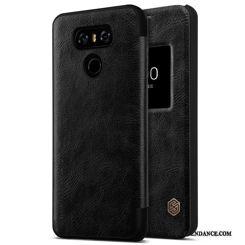 Lg G6 Coque Étui En Cuir Or Protection Jaune Mince