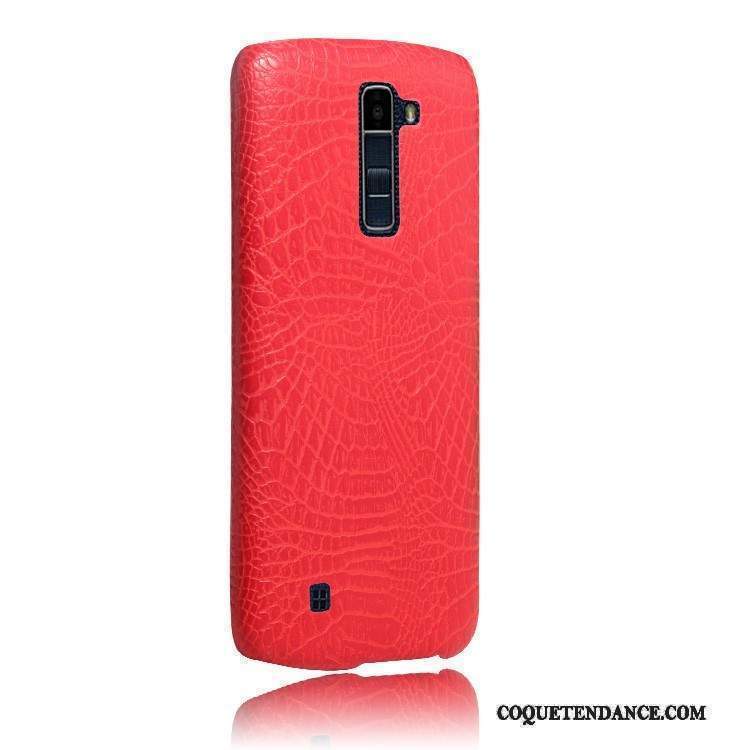 Lg K10 Coque Crocodile Rose Couvercle Arrière De Téléphone Étui En Cuir