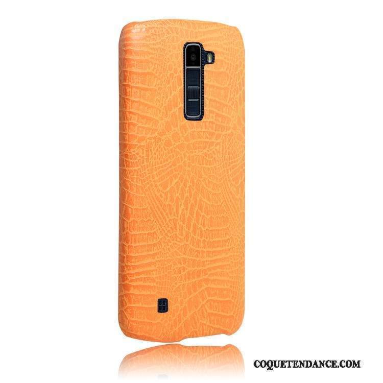 Lg K10 Coque Crocodile Rose Couvercle Arrière De Téléphone Étui En Cuir