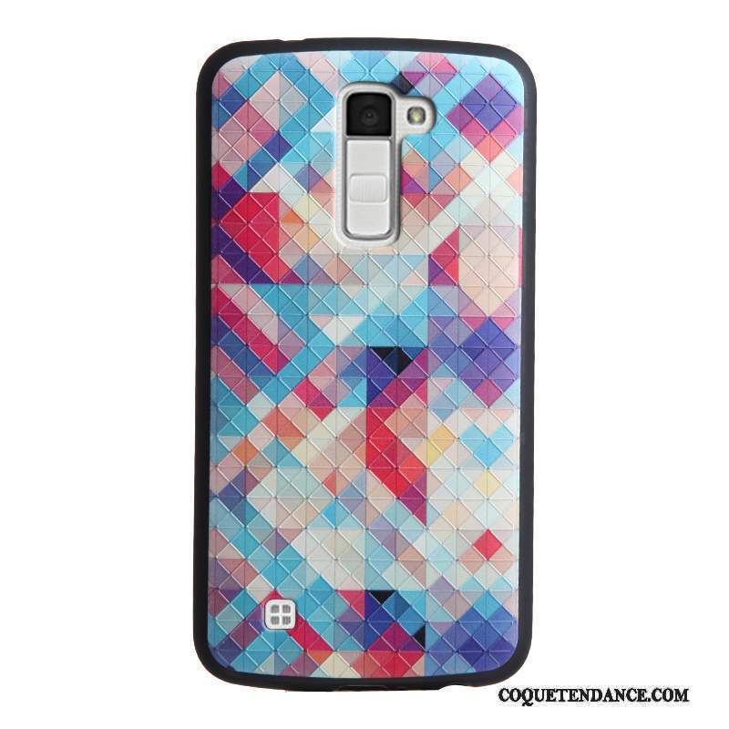 Lg K10 Coque Protection Silicone Multicolore Gaufrage Étui