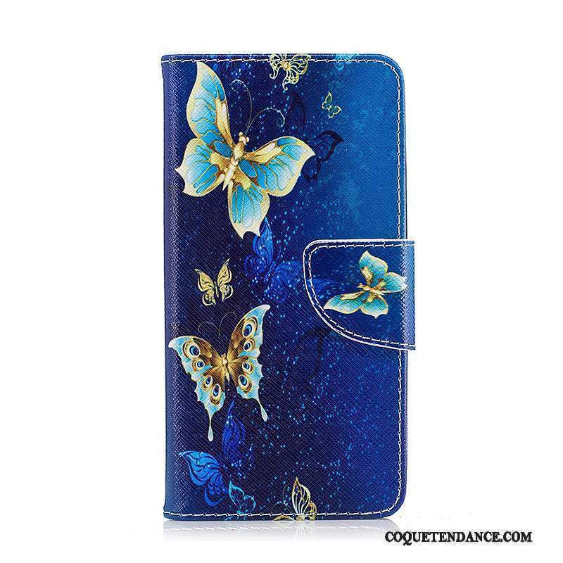 Lg K8 Coque De Téléphone Peinture Bleu Étui En Cuir Protection