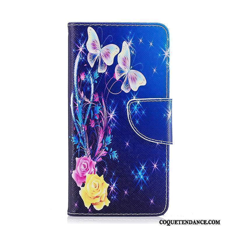 Lg K8 Coque De Téléphone Peinture Bleu Étui En Cuir Protection