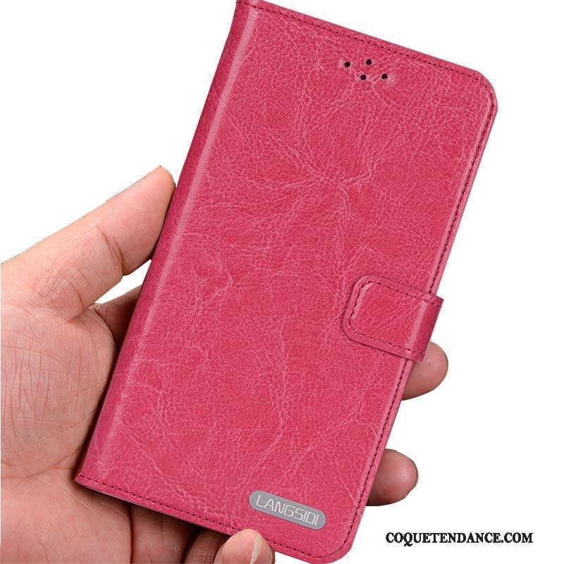 Lg Nexus 5x Coque De Téléphone Étui En Cuir Cuir Véritable Rouge Protection