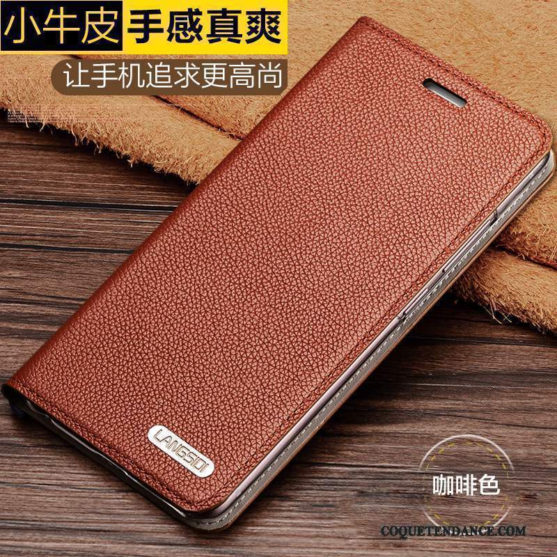 Lg V20 Coque Peau Douce Cuir Véritable Incassable Clamshell