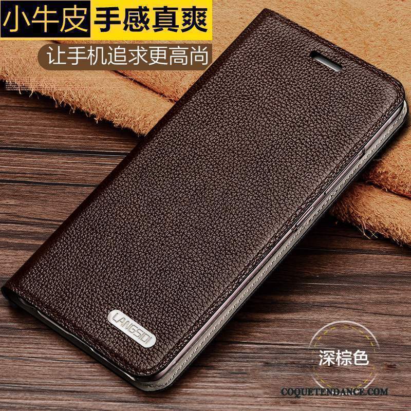 Lg V20 Coque Peau Douce Cuir Véritable Incassable Clamshell