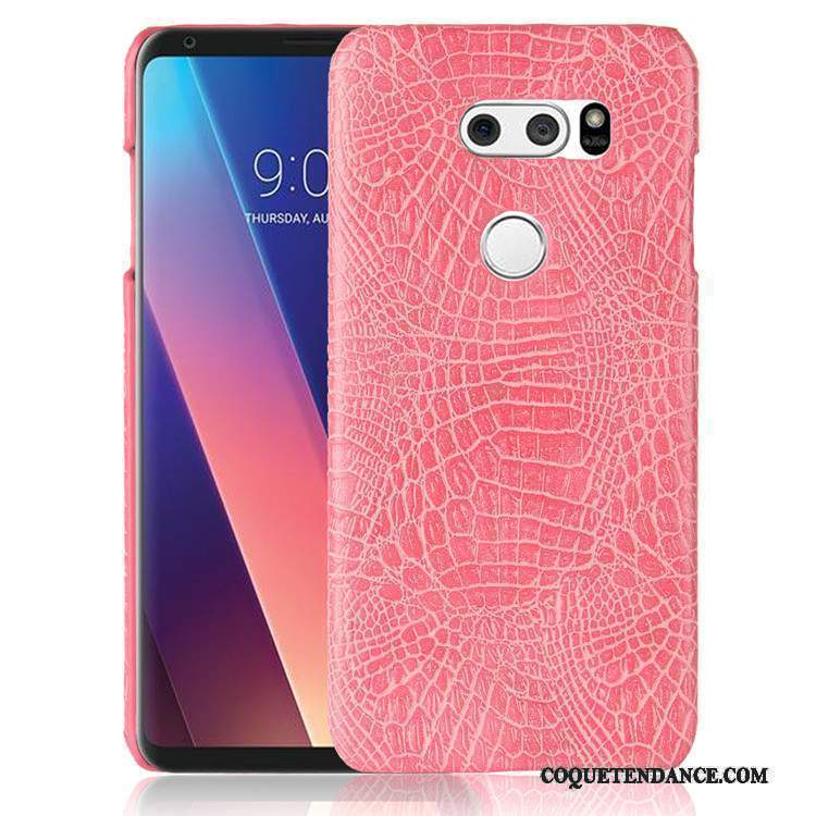 Lg V30 Coque Incassable Rose Vintage Protection De Téléphone