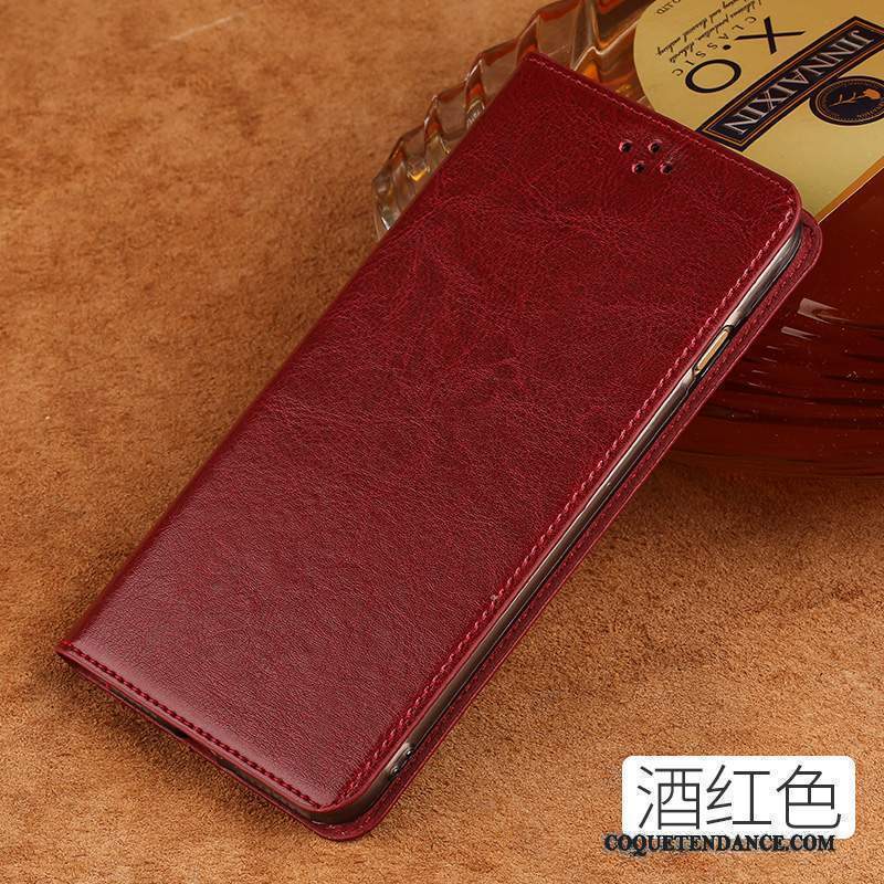 Lg V30 Coque Luxe Tout Compris Business Protection Vin Rouge