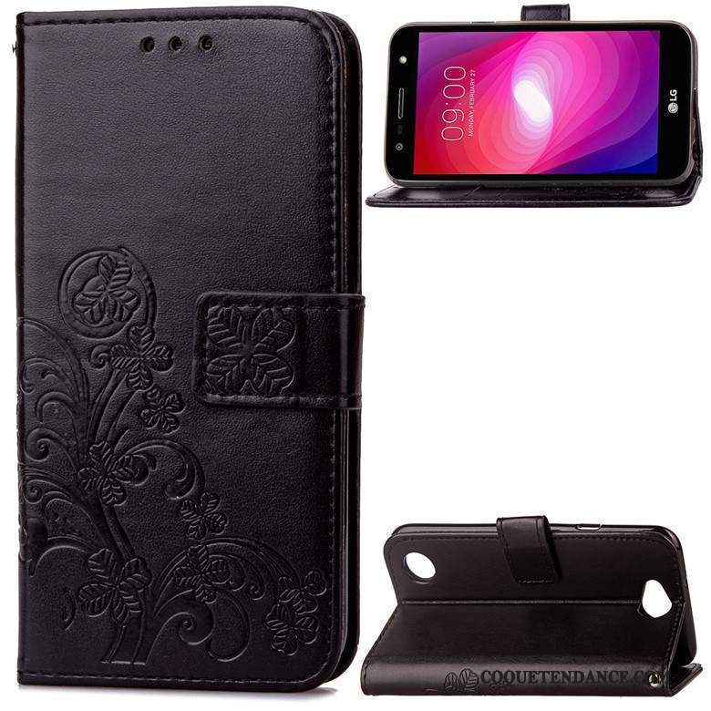 Lg X Power 2 Coque Clamshell Étui Violet Étui En Cuir Fluide Doux