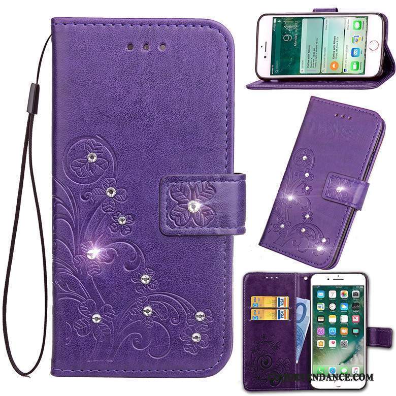 Lg X Power 2 Coque Clamshell Étui Violet Étui En Cuir Fluide Doux