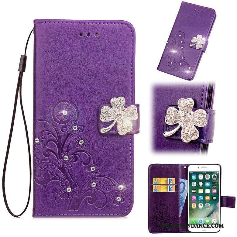 Lg X Power 2 Coque Clamshell Étui Violet Étui En Cuir Fluide Doux