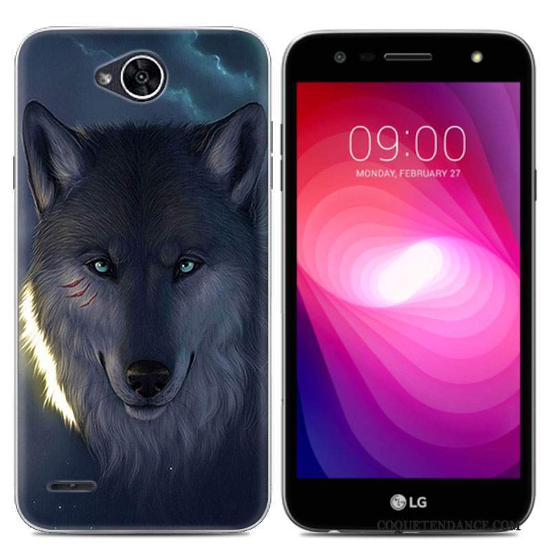 Lg X Power 2 Coque Dessin Animé De Téléphone Étui Protection Gris