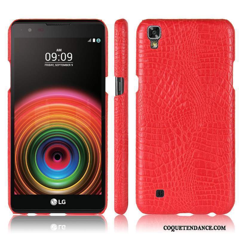 Lg X Power Coque Crocodile Créatif Étui En Cuir Protection Rose