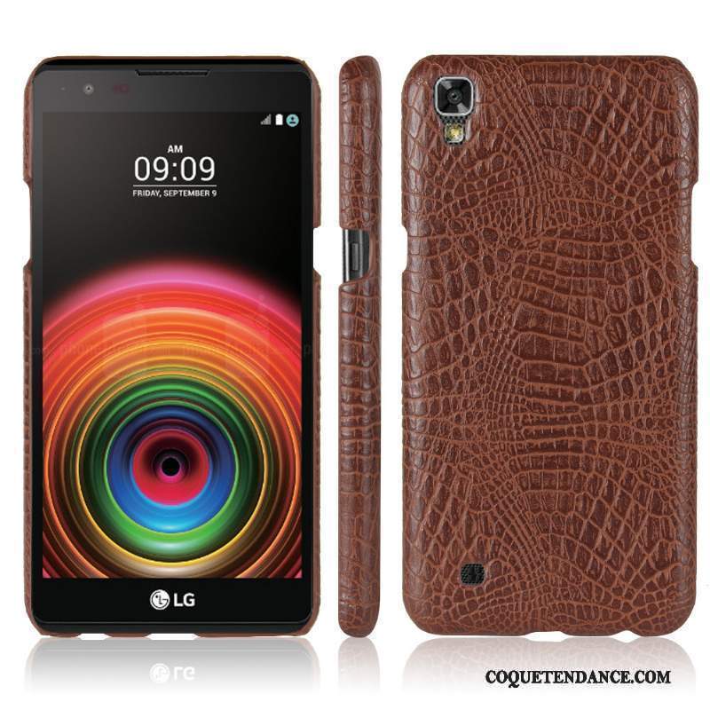 Lg X Power Coque Crocodile Créatif Étui En Cuir Protection Rose