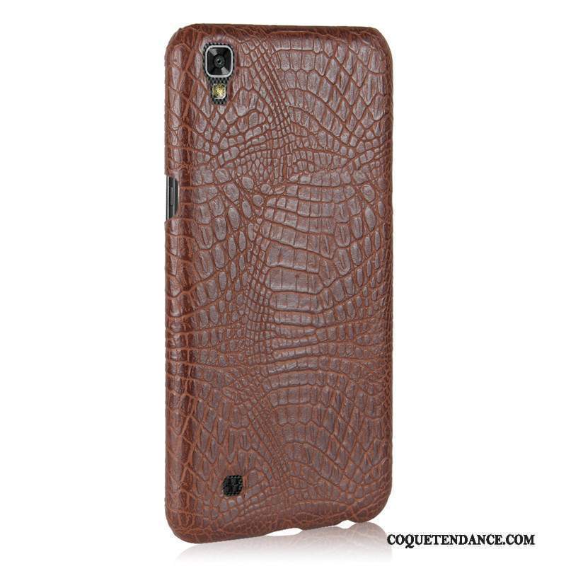 Lg X Power Coque Crocodile Modèle Noir De Téléphone Incassable Difficile