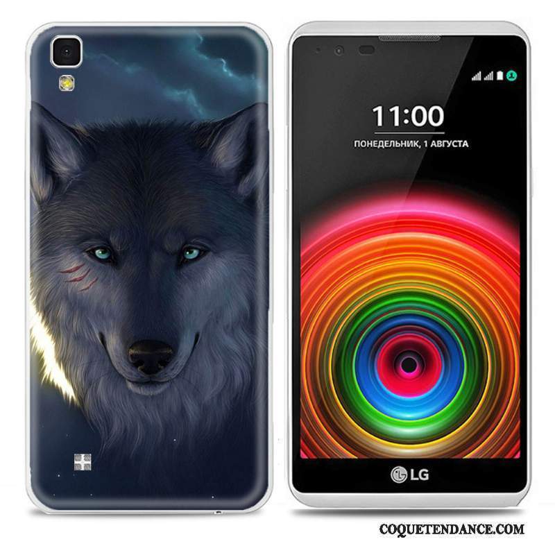 Lg X Power Coque Protection Très Mince Étui Bleu Peinture