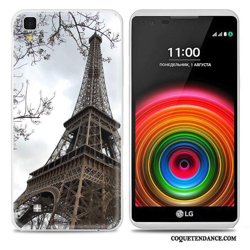 Lg X Power Coque Protection Très Mince Étui Bleu Peinture