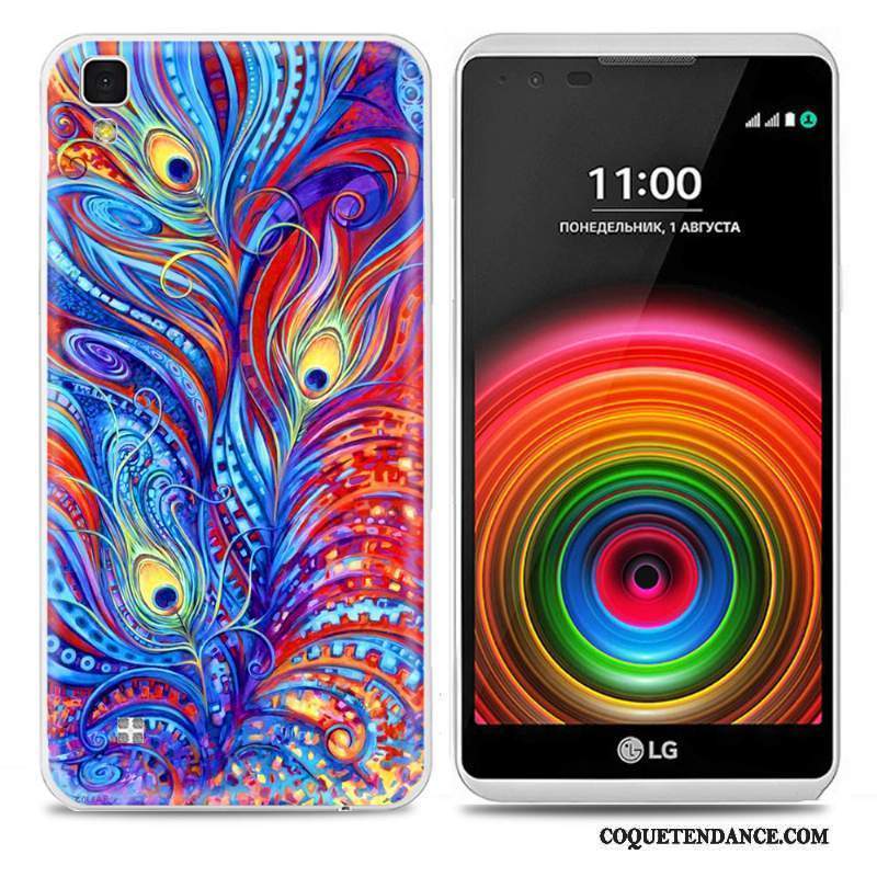 Lg X Power Coque Protection Très Mince Étui Bleu Peinture