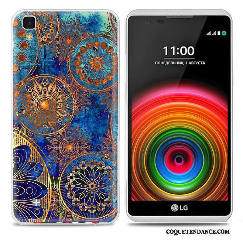 Lg X Power Coque Protection Très Mince Étui Bleu Peinture