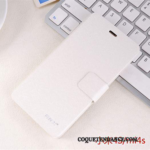 Mi 4 Coque De Téléphone Incassable Étui En Cuir Petit Blanc