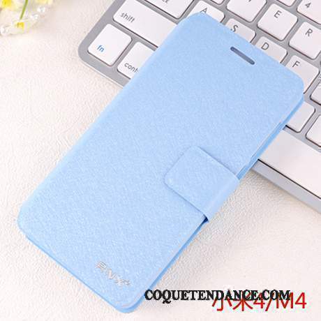 Mi 4 Coque De Téléphone Incassable Étui En Cuir Petit Blanc