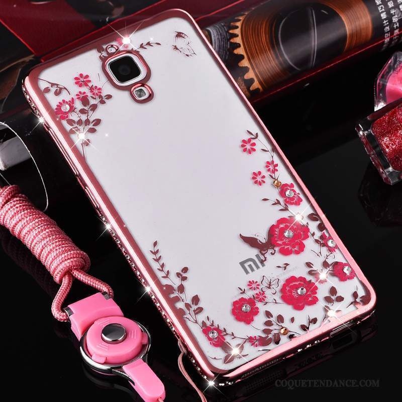 Mi 4 Coque Fluide Doux Transparent Protection Rose De Téléphone