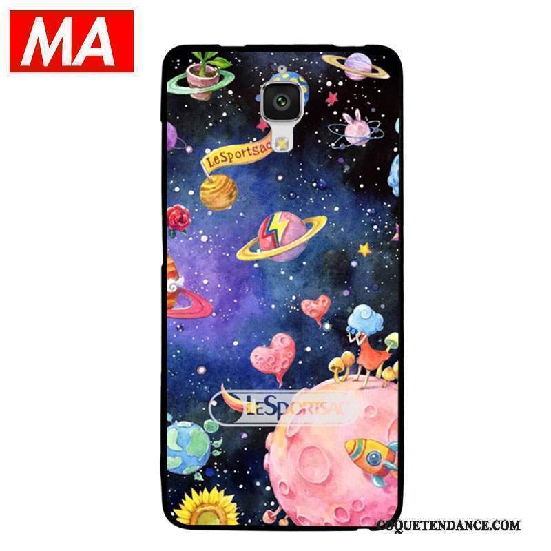 Mi 4 Coque Peinture À L'huile Fluide Doux Silicone Multicolore Abstrait