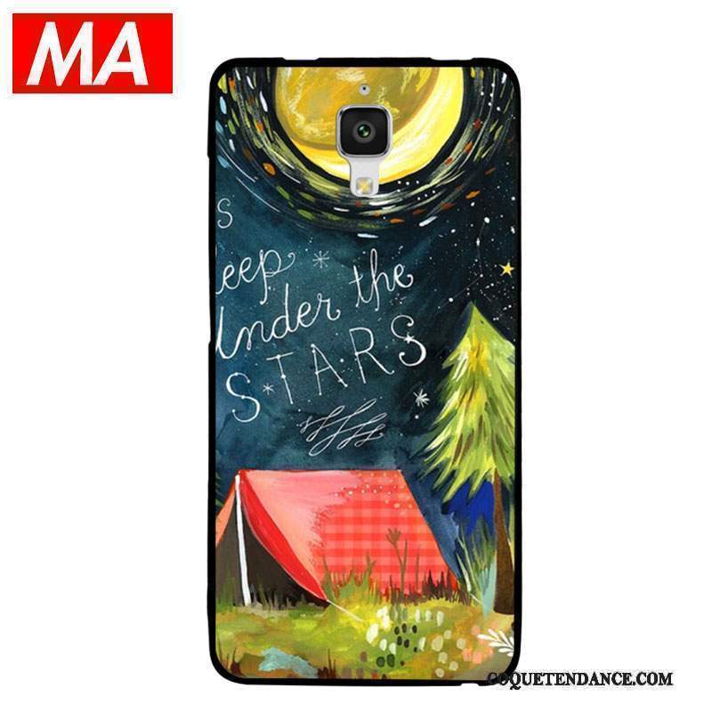 Mi 4 Coque Peinture À L'huile Fluide Doux Silicone Multicolore Abstrait