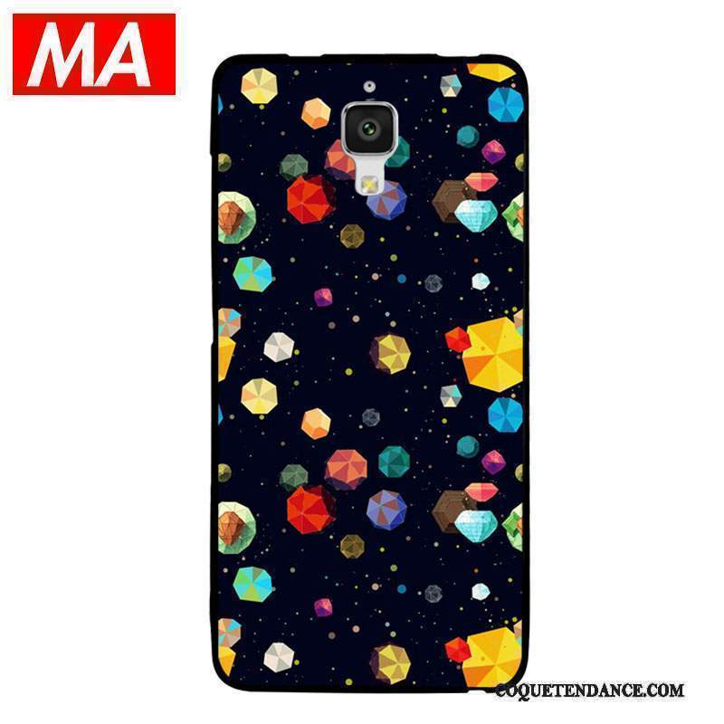 Mi 4 Coque Peinture À L'huile Fluide Doux Silicone Multicolore Abstrait