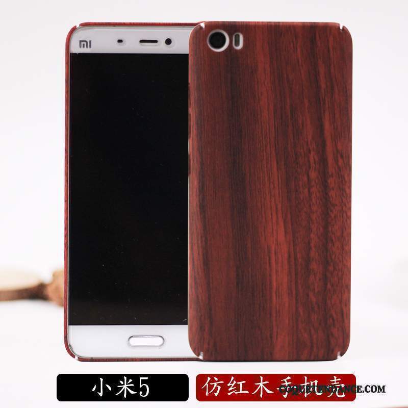 Mi 5 Coque Grain De Bois Tendance Protection Délavé En Daim