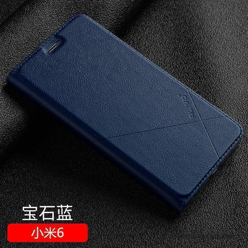 Mi 6 Coque Clamshell Protection Incassable De Téléphone Étui En Cuir