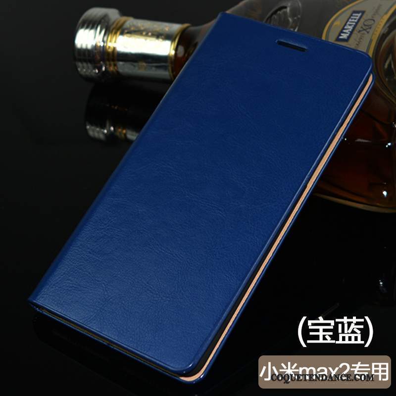 Mi Max 2 Coque Cuir Véritable Incassable Housse Protection Petit