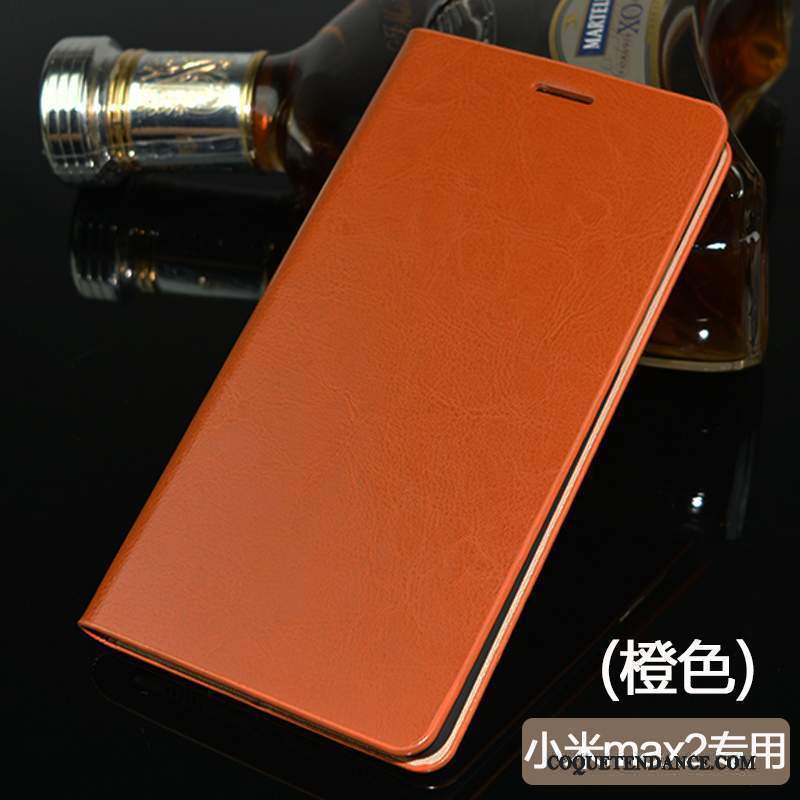 Mi Max 2 Coque Cuir Véritable Incassable Housse Protection Petit