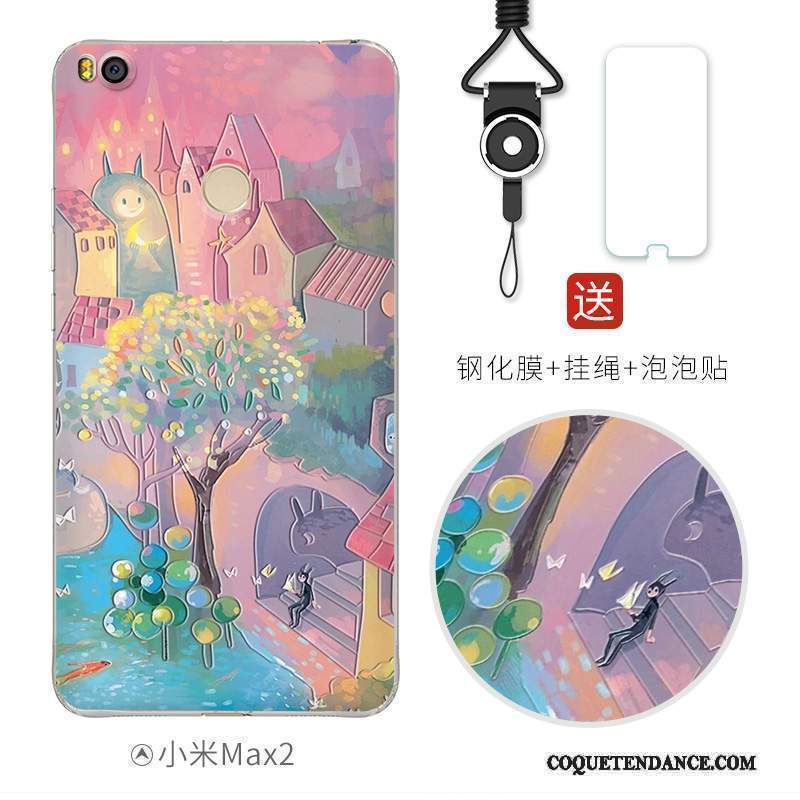 Mi Max 2 Coque Multicolore Étui Créatif Dessin Animé Fluide Doux