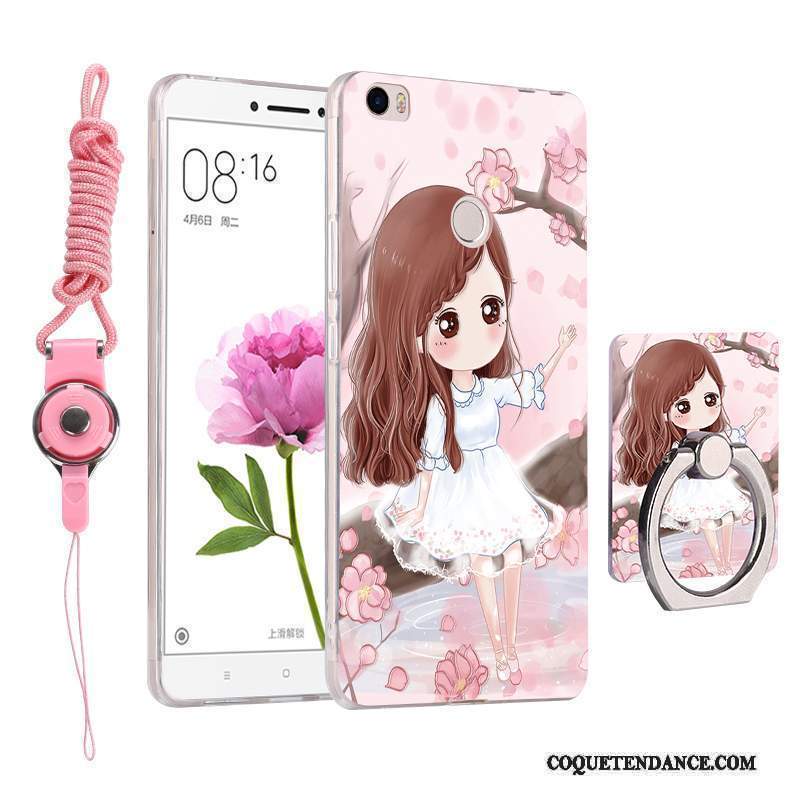 Mi Max 2 Coque Silicone Ornements Suspendus Rose De Téléphone Dessin Animé