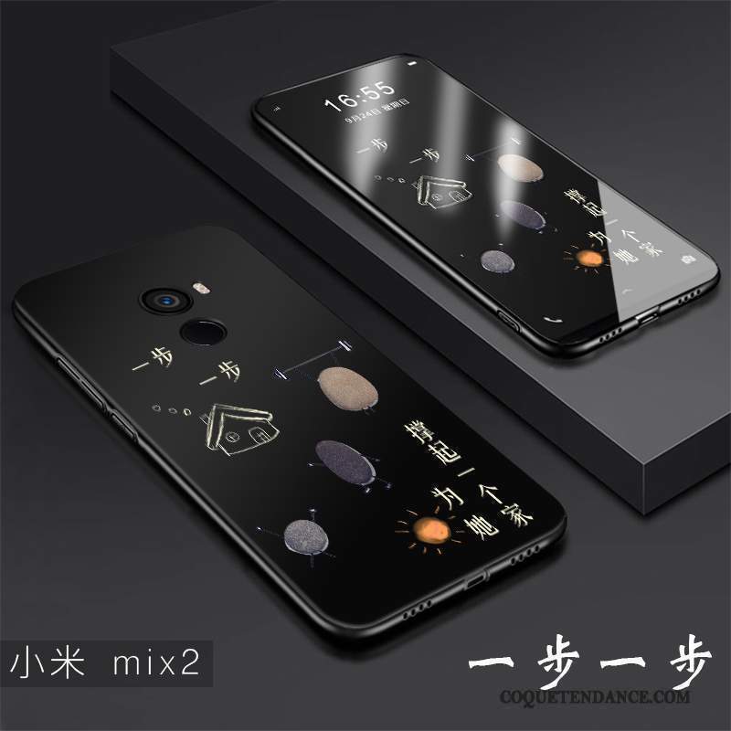 Mi Mix 2 Coque De Téléphone Noir Silicone Incassable Tendance