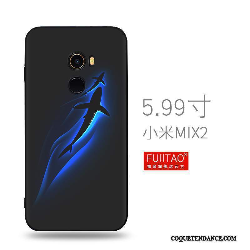 Mi Mix 2 Coque Personnalité Créatif Tout Compris Étui Noir