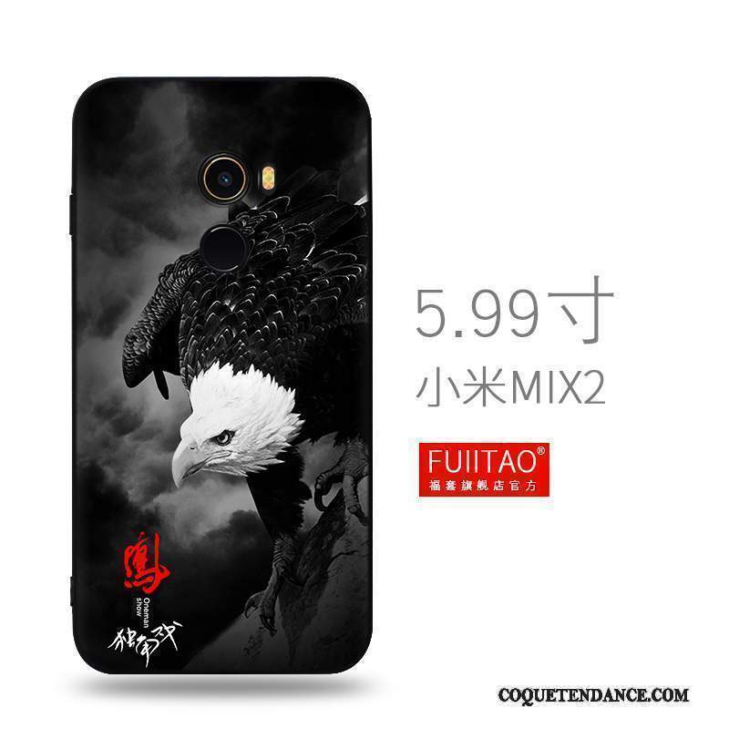 Mi Mix 2 Coque Personnalité Créatif Tout Compris Étui Noir