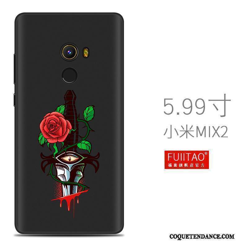 Mi Mix 2 Coque Personnalité Créatif Tout Compris Étui Noir