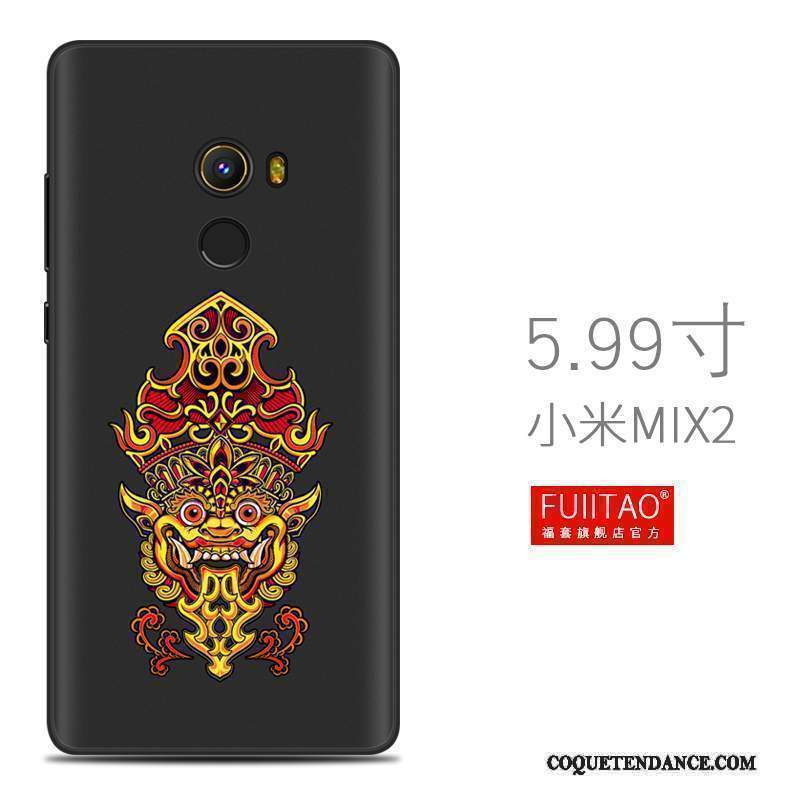 Mi Mix 2 Coque Personnalité Créatif Tout Compris Étui Noir