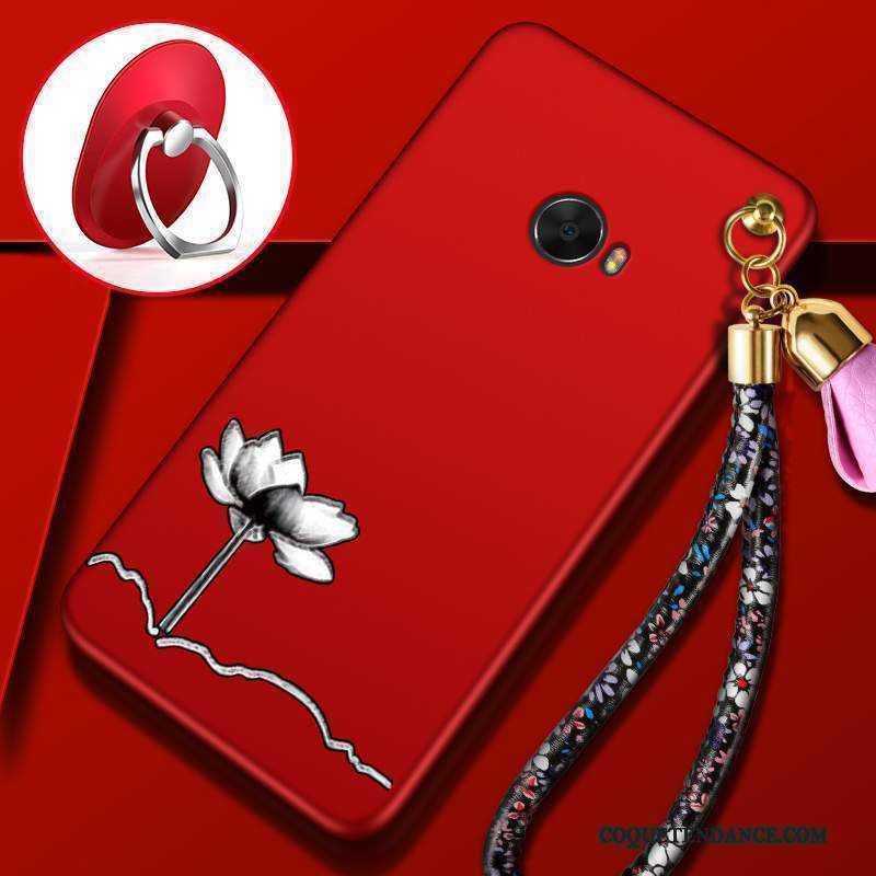 Mi Note 2 Coque Fluide Doux Silicone Délavé En Daim Incassable Rouge