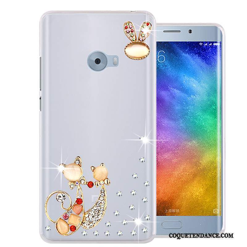 Mi Note 2 Coque Strass Étui Petit Rose Fluide Doux