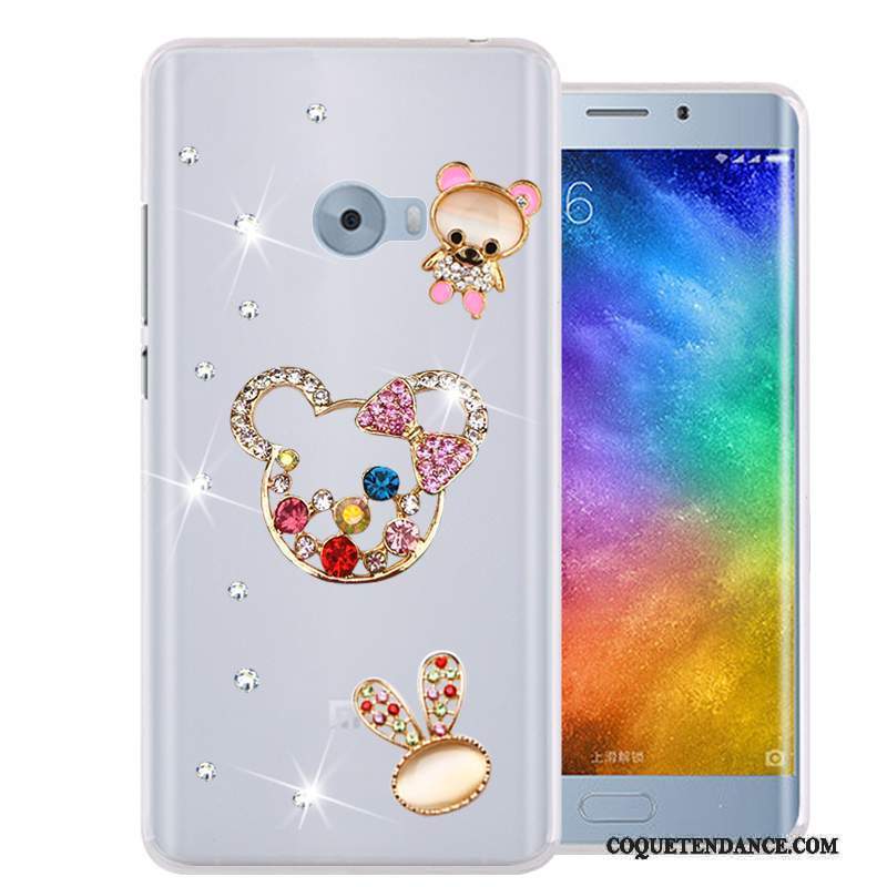 Mi Note 2 Coque Strass Étui Petit Rose Fluide Doux