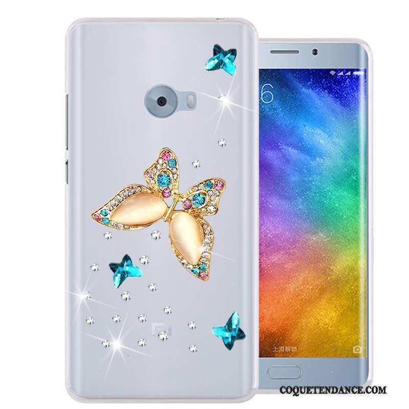 Mi Note 2 Coque Strass Étui Petit Rose Fluide Doux