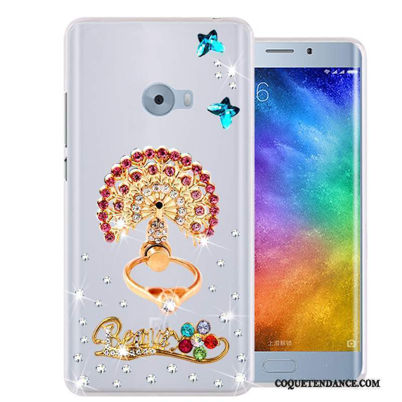 Mi Note 2 Coque Strass Étui Petit Rose Fluide Doux