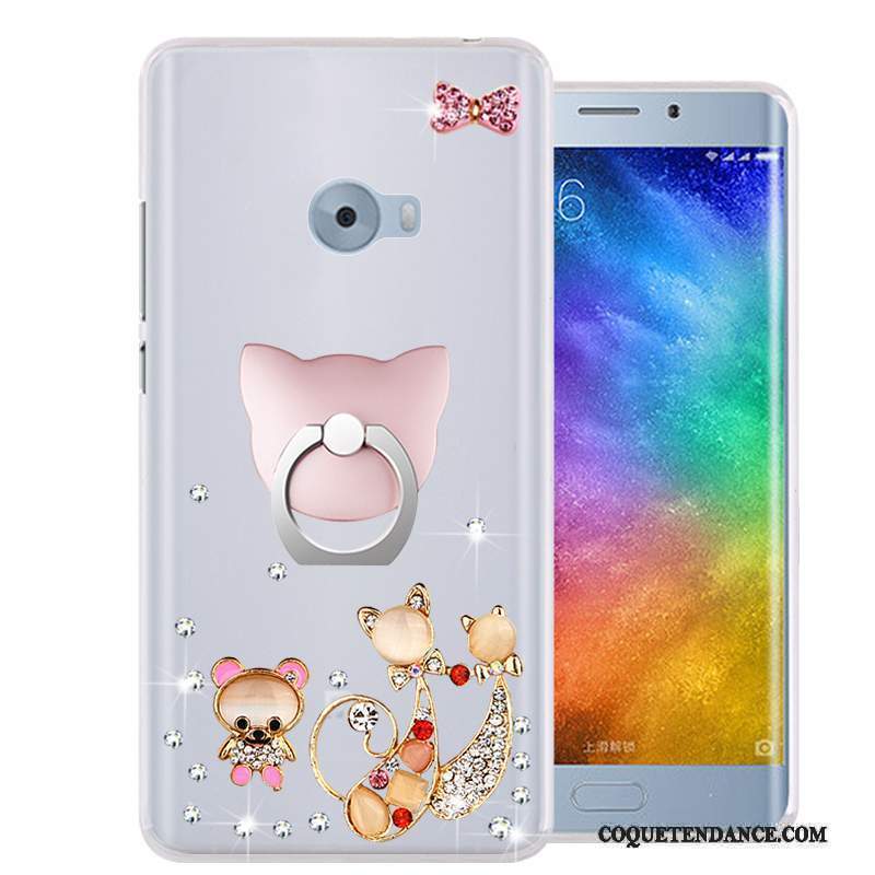 Mi Note 2 Coque Strass Étui Petit Rose Fluide Doux