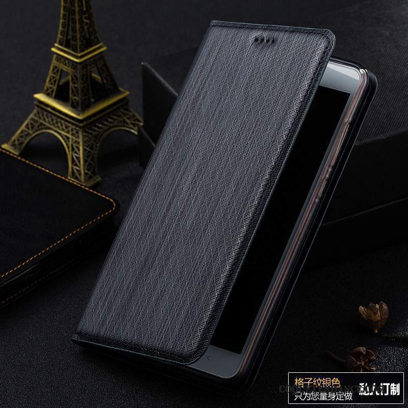 Mi Note 3 Coque Plaid Cuir Véritable Étui Étui En Cuir Petit