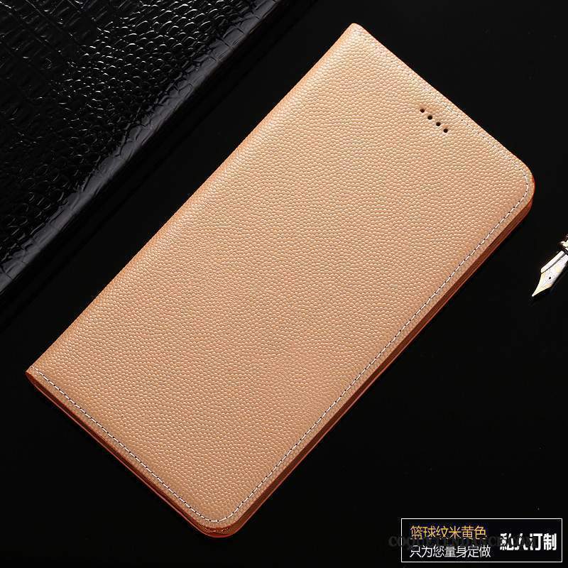 Mi Note 3 Coque Protection Gris Cuir Véritable Petit Étui En Cuir