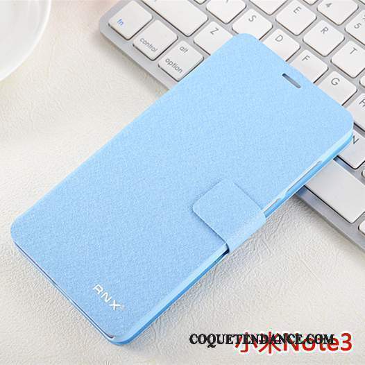 Mi Note 3 Coque Protection Incassable Tout Compris Étui En Cuir Bleu